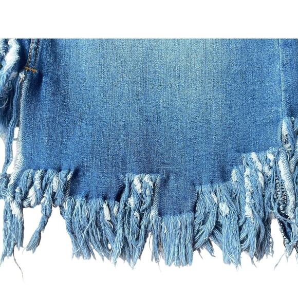 Hammer Jeans Asymmetrical Frayed Hem Midi Denim Skirt - Medium - Picture 7 of 13